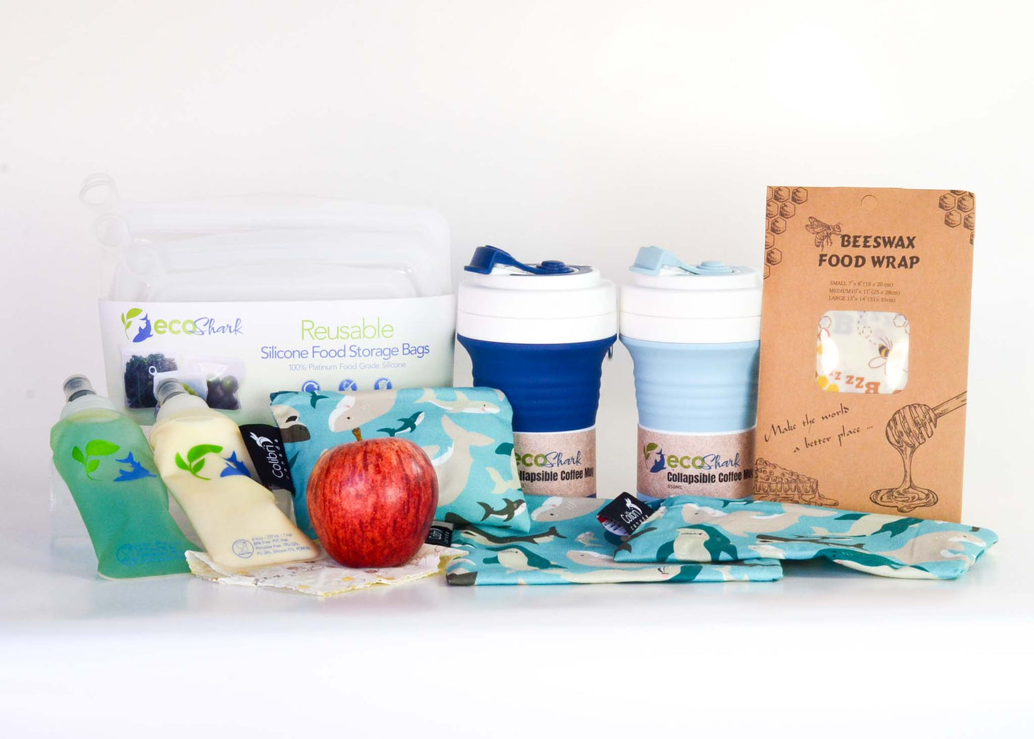 Eco Shark's Reusable Food Storage Collection for litterless lunches