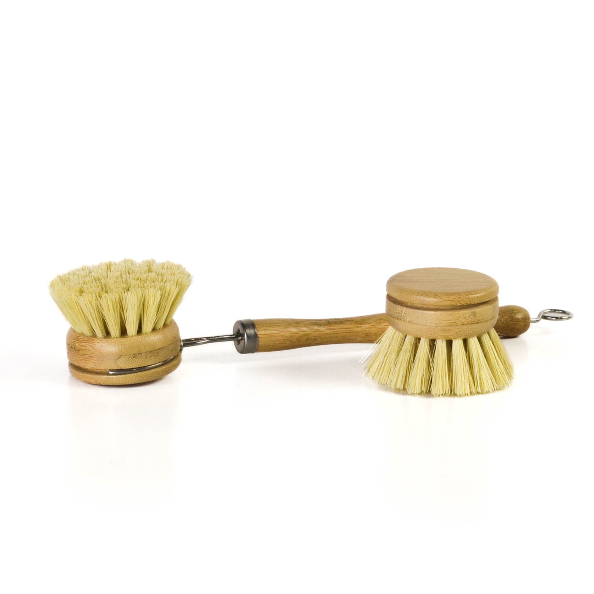 HOMCDALY Bamboo Dish Brush with Holder, Ceramic Dish Brush Holder, Kitchen  Brushes for Dishes, Dish Scrub Brush, Kitchen Dish Brush and Holder