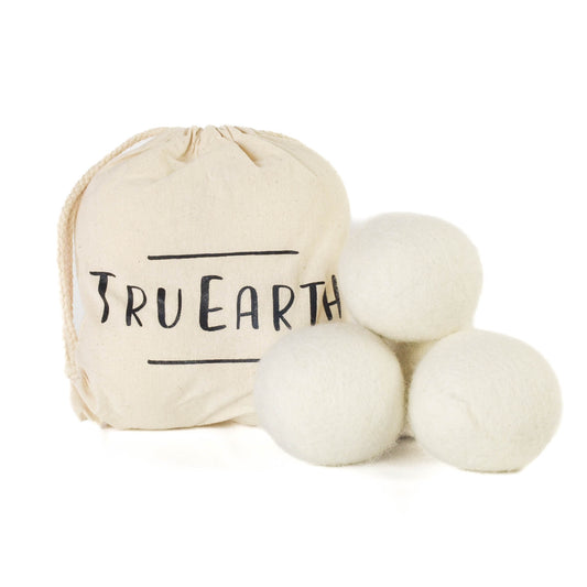 All natural 100% wool dryer balls come in a drawstring bag
