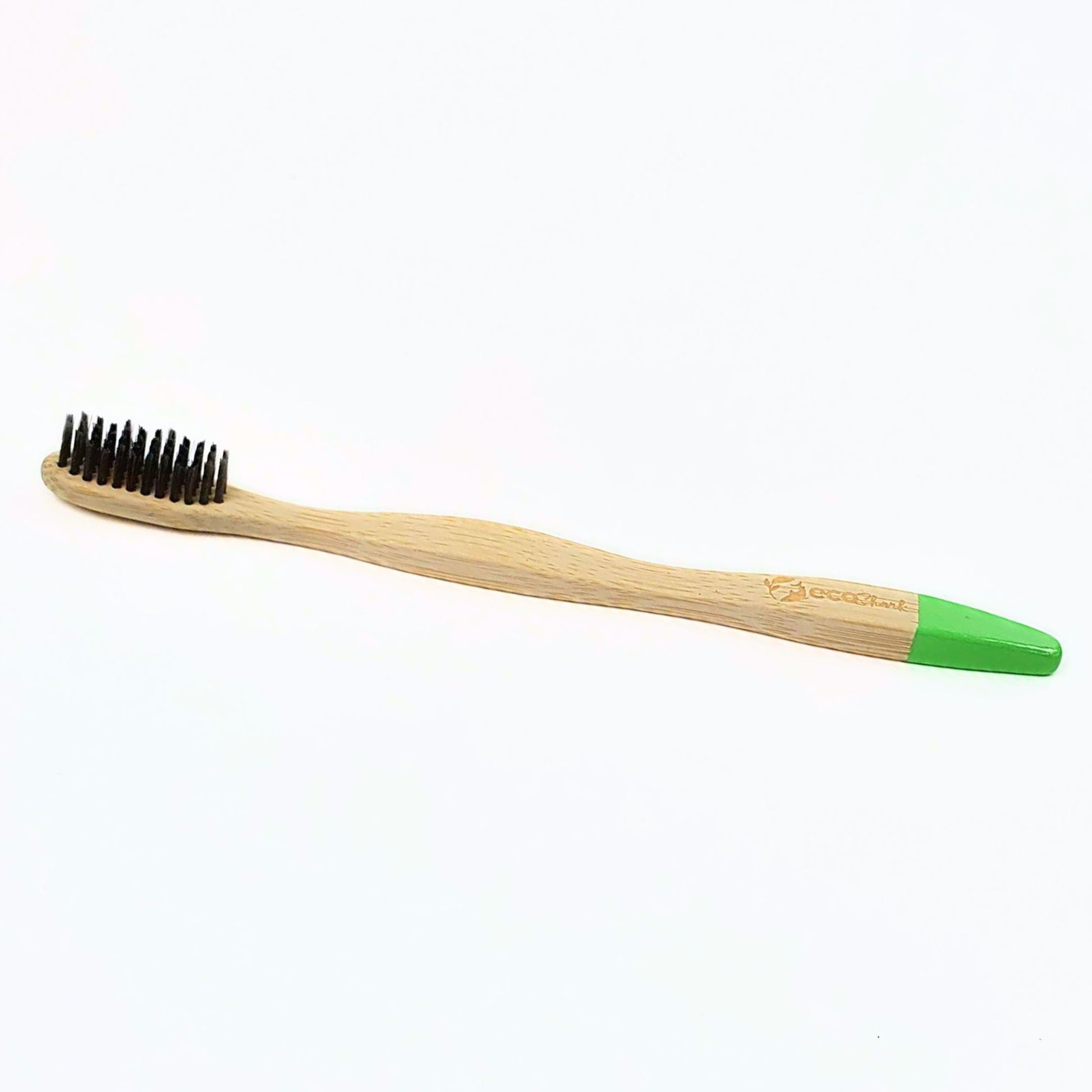 Eco Shark's Green Bamboo Toothbrush with charcoal bristles