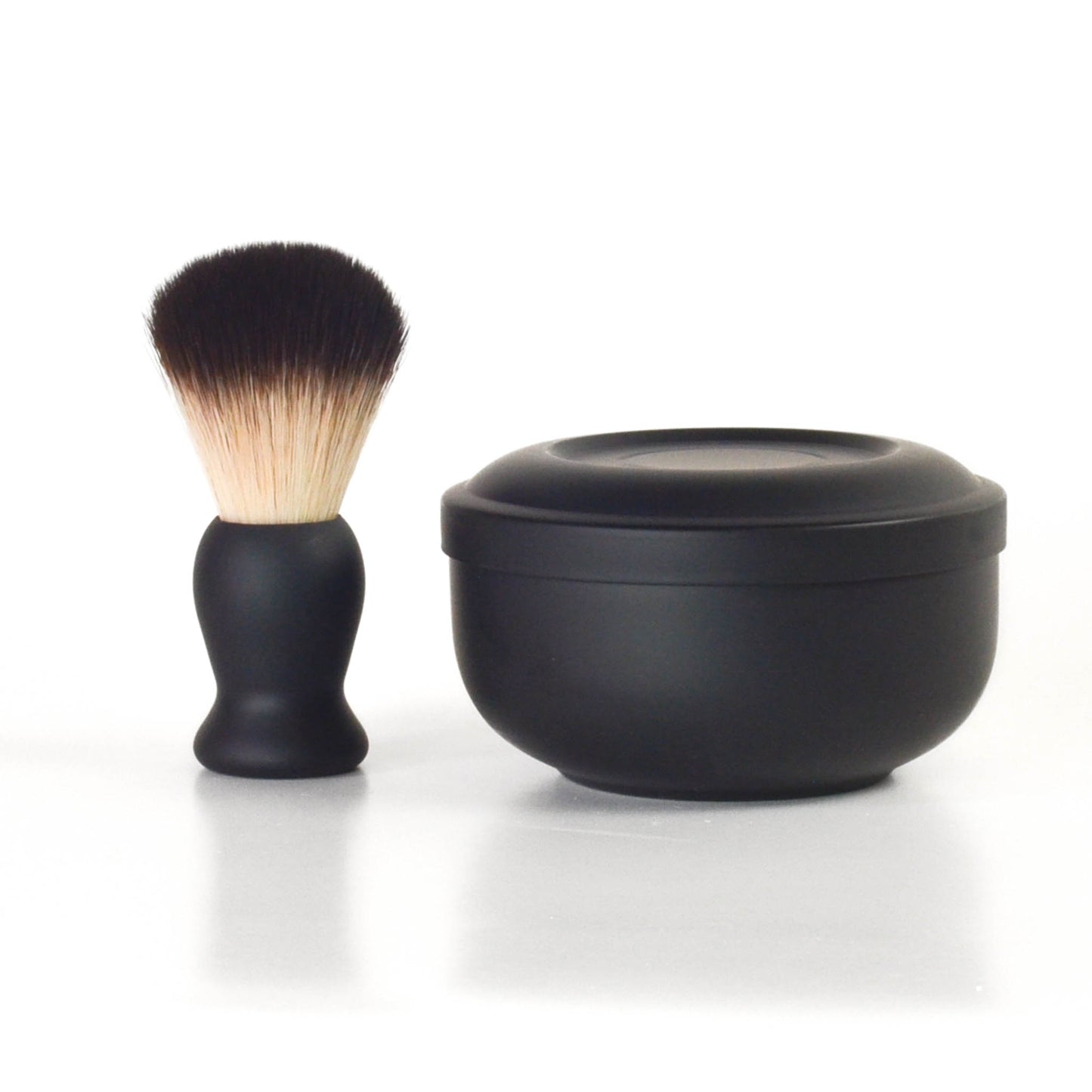 Cruelty free shaving lather brush with matte black handle