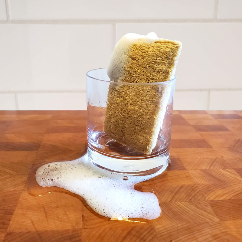 Compostable and non-toxic kitchen dish sponge