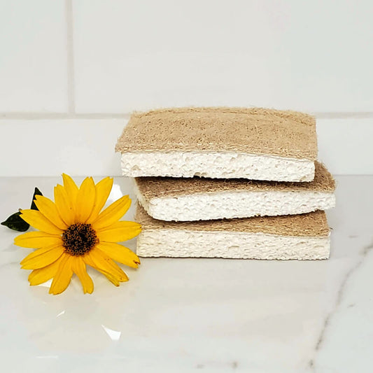 Eco Friendly Zero Waste sponges in a 3 pack